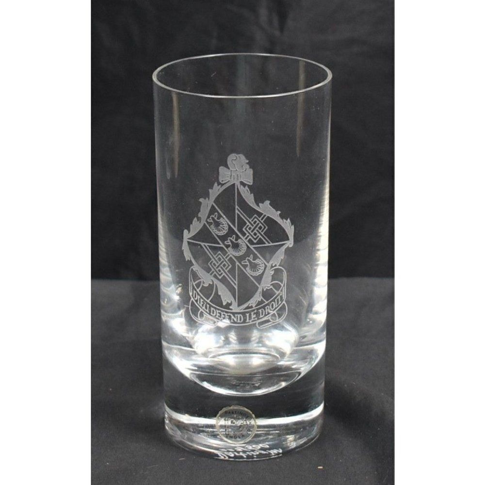 VTG Dartington England Glass "Dieu Defend Le Droit" Diana Spencer Marriage